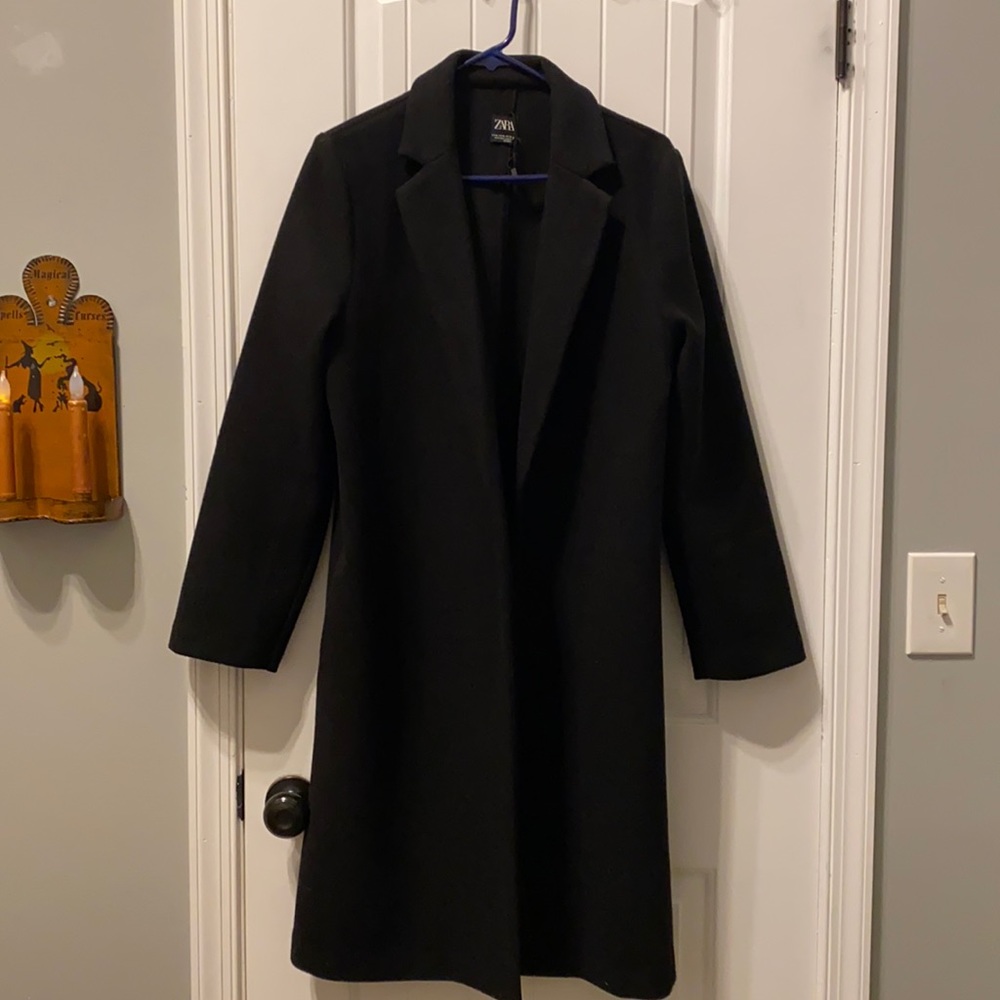 Zara wool blend 3/4 length oversized trench coat